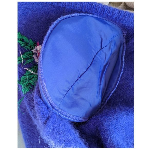 Vintage Blue Cardigan with Floral Embroidery - Picture 4 of 8